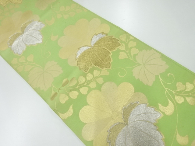 アンティーク　菊・桐模様織り出し袋帯（材料）